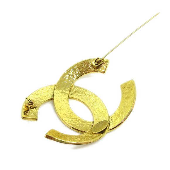 Authentic CHANEL CC Logos Charm Brooch Pin Corsage Gold-Tone 94P - Picture 3 of 4